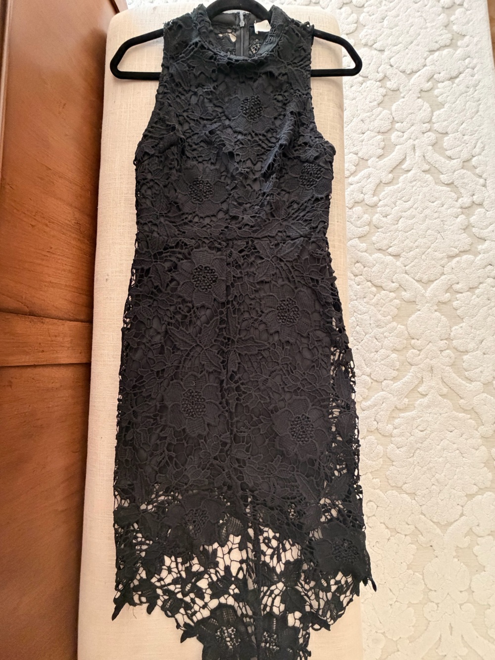Astr Black Lace Strapless Dress